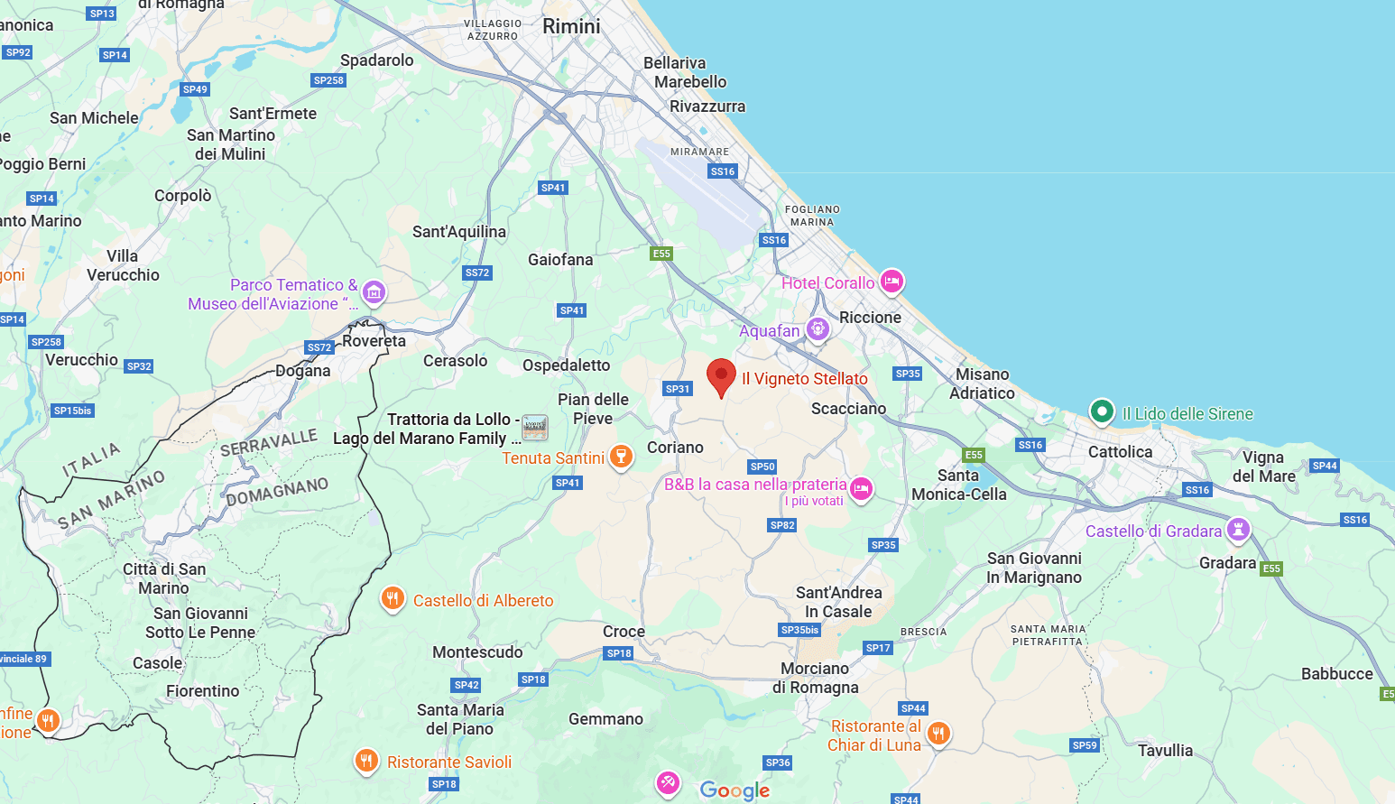 Mappa il vigneto stellato, dove ci troviamo